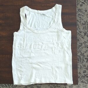 LOFT White Fitted Sleeveless Tank Top